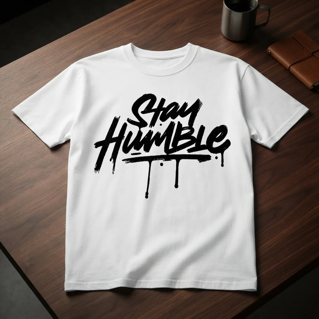 Graphic Drop Shoulder Oversized Tee – Stay Humble White